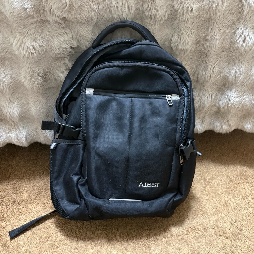 Used black backpack.